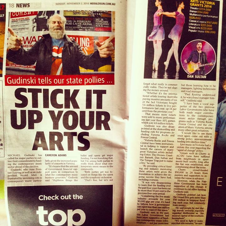 Mushroom boss Michael Gudinski calls for strong leadership and action in the face of heavy funding cuts to the Victorian contemporary music sector. (Image: Mushroom/Facebook).