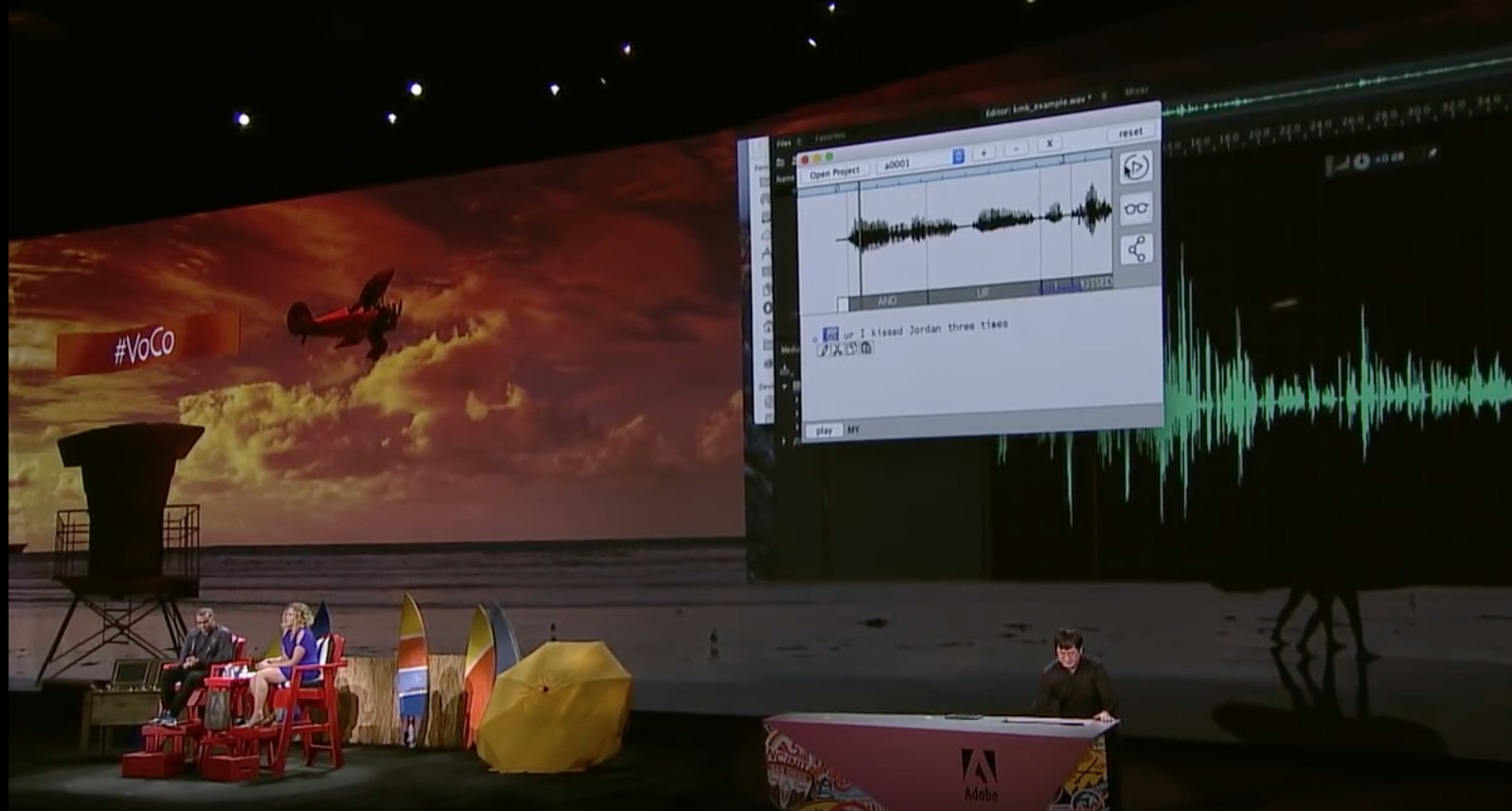 The stage at Adobe Max's Sneak Peaks event where Project VoCo debuted.