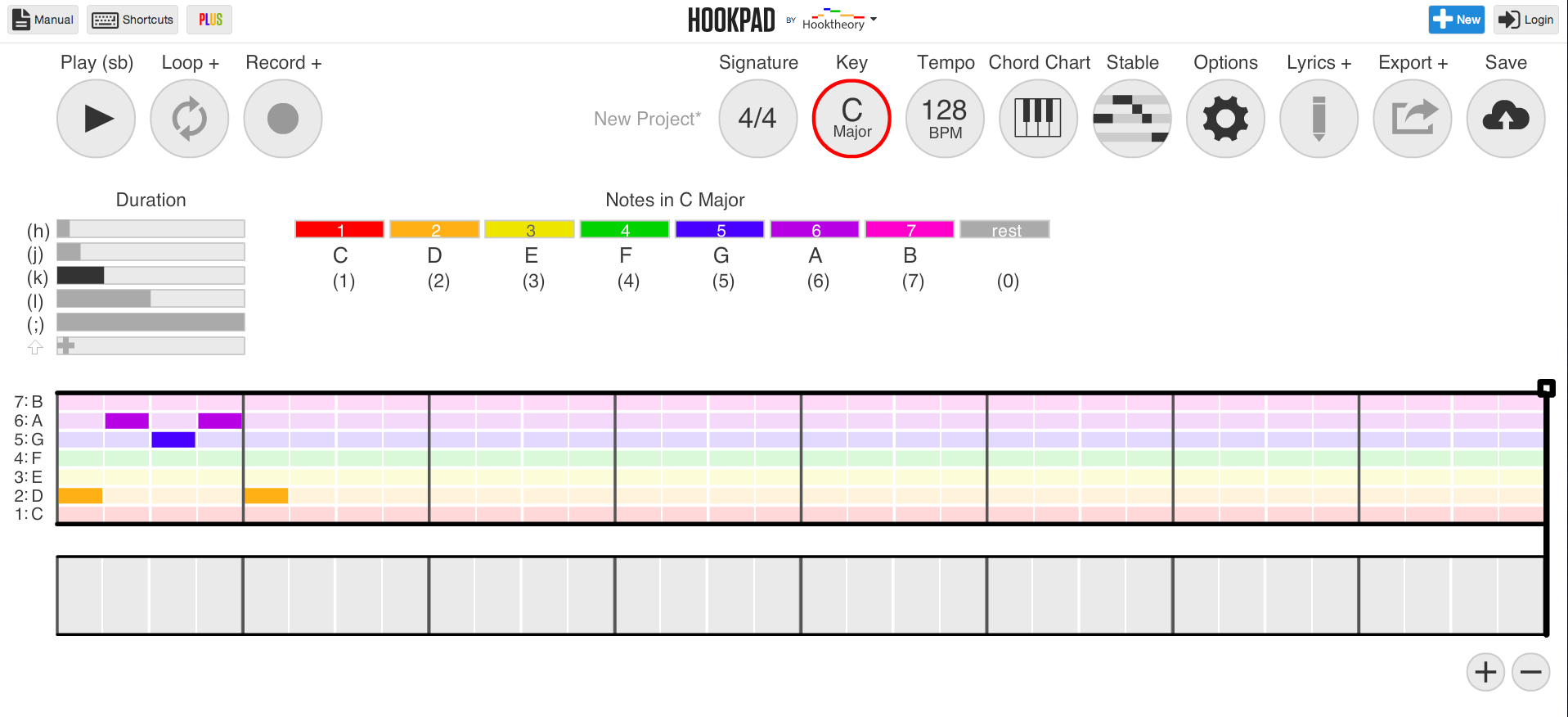 Using HookPad to write a song.