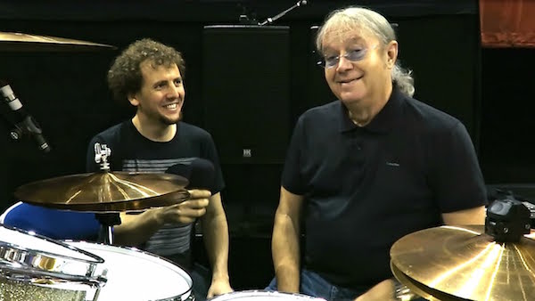 Deep Purple drummer Ian Paice (right) being interviewed by HK Audio.