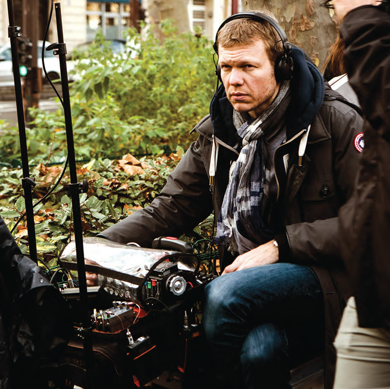Stéphane Bucher on the set of Lucy.