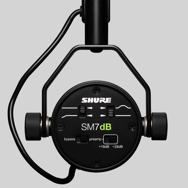 The Shure SM7dB eliminates quiet microphone signals with a built-in preamp